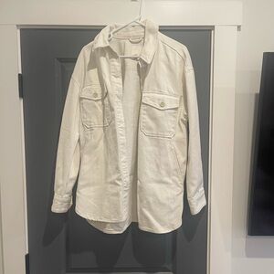 H&M White Oversized Denim Jacket